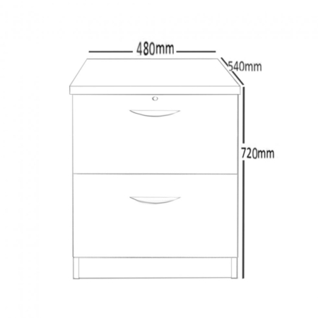 2 Drawer Filing Cabinet - R White B-2DF - Image 6