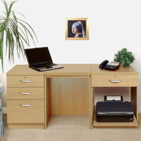Set 08 – Desk with Printer & Drawer Units