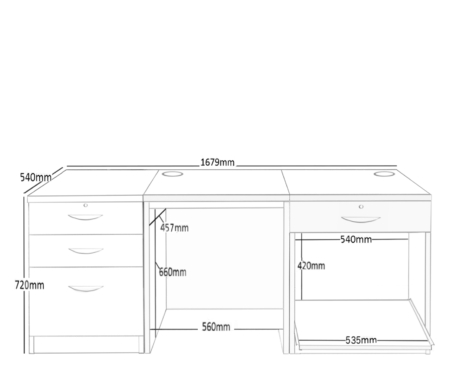 Set 08 – Desk with Printer & Drawer Units - Image 7