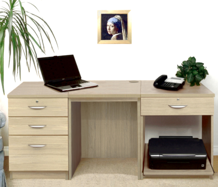 Set 08 – Desk with Printer & Drawer Units - Image 4