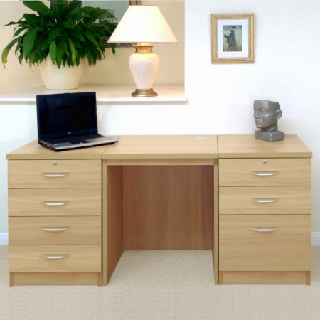 Set 09 – Desk with Two Drawer Units