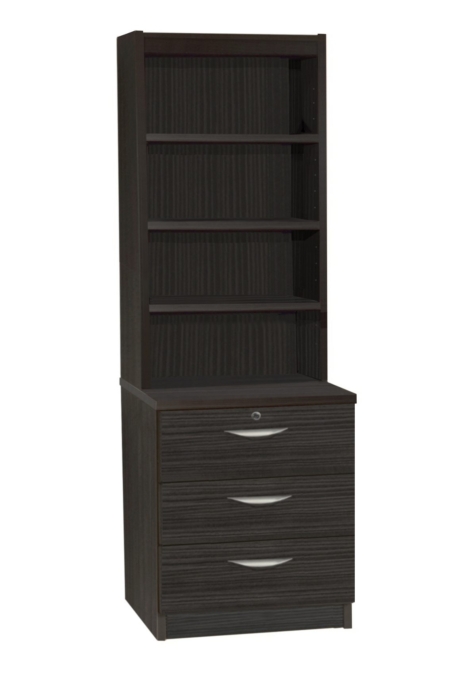 B-3AC-OD Desk Height 3 Drawer 600mm CD/DVD Storage Chest with Bookcase - Image 2