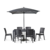 Cotswolds 6 Seater Table and 6 Side chairs (with Parasol)